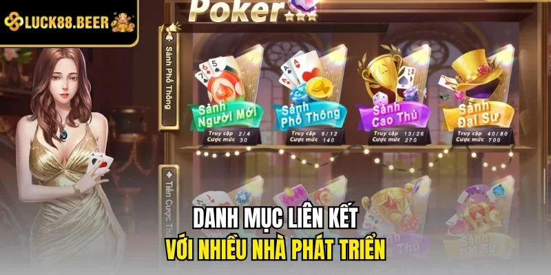 Danh mục liên kết với nhiều nhà phát triển